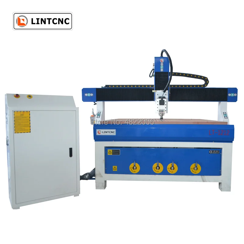 LINTCNC 1212 4 осевой фрезерный станок ЧПУ для Алюминий с 2.2kw воздушное охлаждение