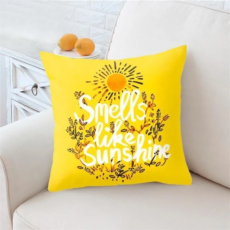 Желтый лист ананаса геометрический Чехол на подушку для дивана и автомобиля