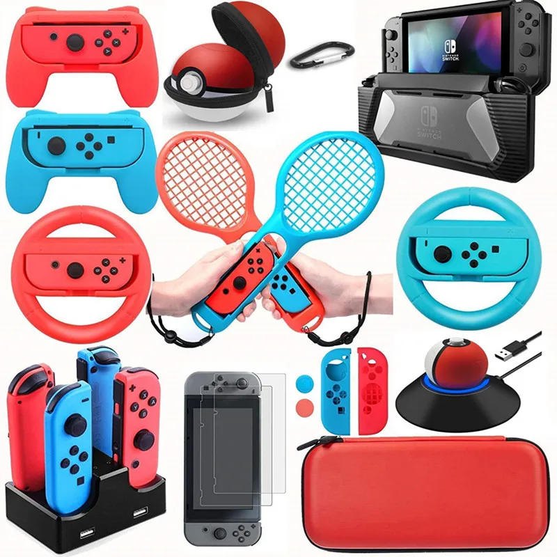 Набор аксессуаров для Nintendo Switch NS Games Starter Wheel Grip Caps, чехол для переноски, защита для экрана, комплект контроллера, зарядное устройство
Набор аксессуаров для Nintendo Switch NS Games Starter Wheel Grip Caps, чехол для переноски, защита для экрана, комплект контроллера, зарядное устройство