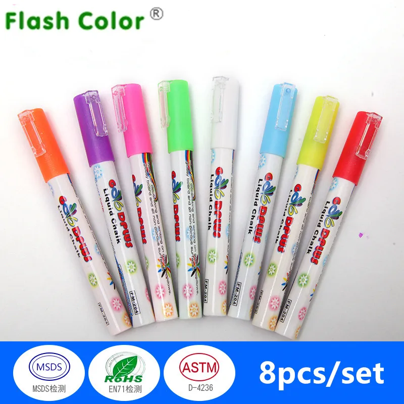 Flashcolor 1 комплект (8 шт.) Высококачественная цветная флуоресцентная маркер-ручка с
