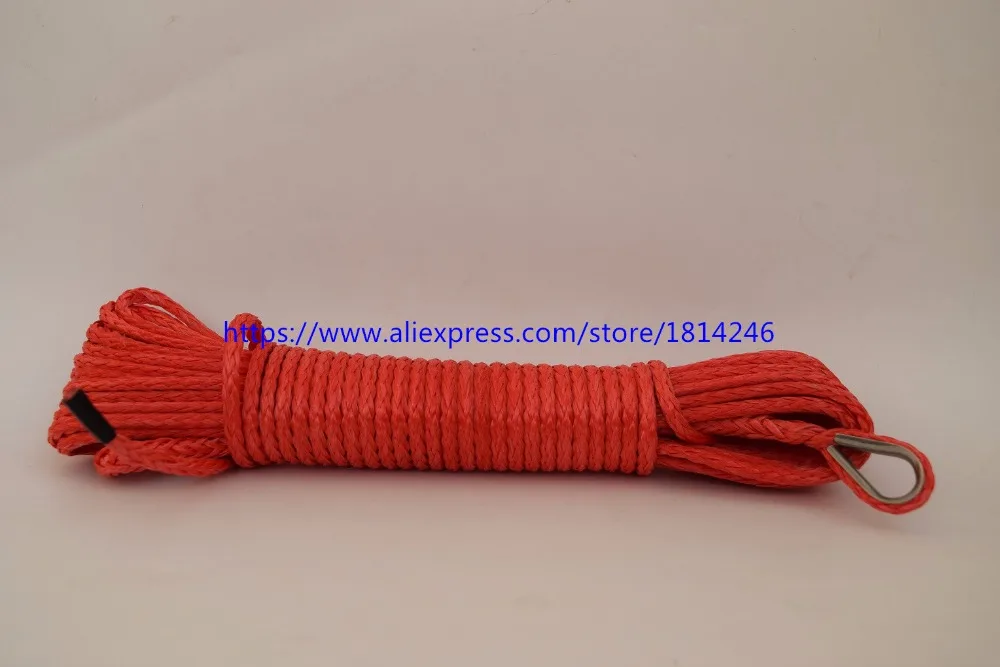 Red 4mm*15m Synthetic Rope,Off Road Rope,Winch Cable,ATV Winch Line,Tow Rope Car