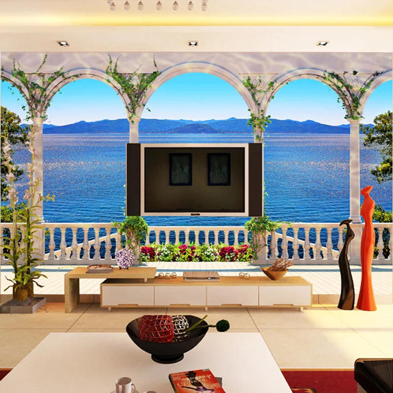 Custom Wall Mural Wallpaper 3D Window Sea View Large Wall Painting Living Room Sofa TV Background Straw Pattern Wallpaper Modern
Custom Wall Mural Wallpaper 3D Window Sea View Large Wall Painting Living Room Sofa TV Background Straw Pattern Wallpaper Modern