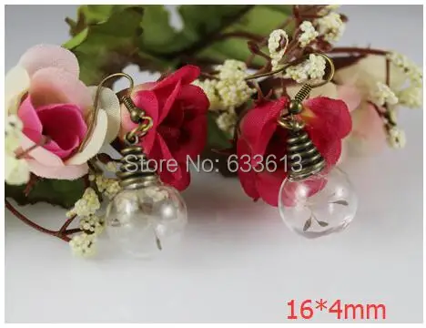 Free ship!! 100sets/lot 16mm*4mm round ball glass globe & bronze color ear hook set glass vial earring wire set , glass bottle
Free ship!! 100sets/lot 16mm*4mm round ball glass globe & bronze color ear hook set glass vial earring wire set , glass bottle