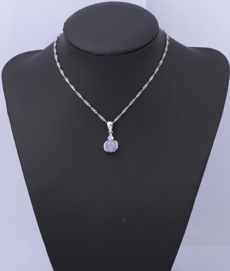 Dinner party Special style Cheap online Purple Fire Opal Silver Stamped Pendants for women Fashion jewelry OP459 | Украшения и
