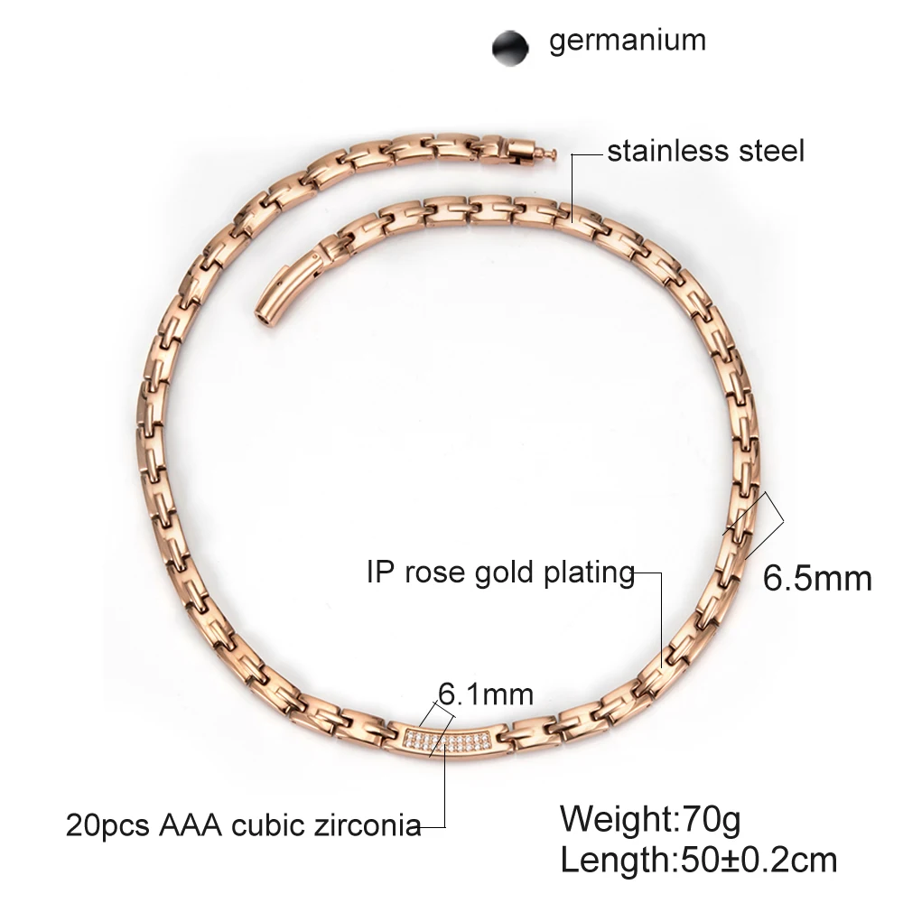 Vinterly Crystal Choker Women Rose Gold-color Energy Germanium Magnetic Necklace Women Chain Stainless Steel Necklace for Women
Vinterly Crystal Choker Women Rose Gold-color Energy Germanium Magnetic Necklace Women Chain Stainless Steel Necklace for Women