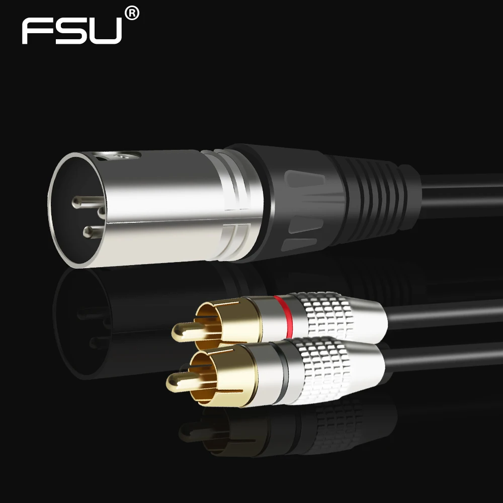 CANNON XLR к RAC кабелю аудио кабель Мужской Женский линия двойной/два RCA папа шнур
