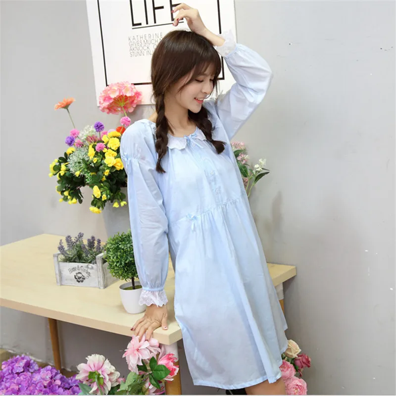 Girls Nightgown Fashion New Cotton Long Sleeved Short Leisurewear Leisure Comfortable White Women Dress AD154
Girls Nightgown Fashion New Cotton Long Sleeved Short Leisurewear Leisure Comfortable White Women Dress AD154