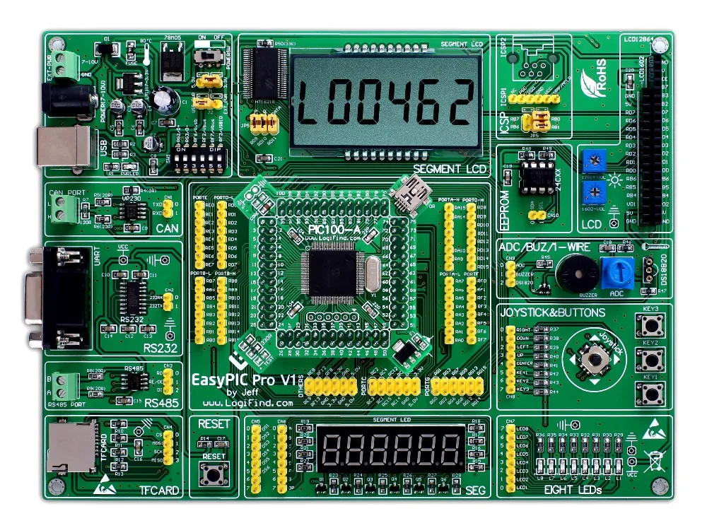 EasyPIC Pro learning development board dsPIC PIC32 PIC24 with dsPIC33FJ256MC710
EasyPIC Pro learning development board dsPIC PIC32 PIC24 with dsPIC33FJ256MC710