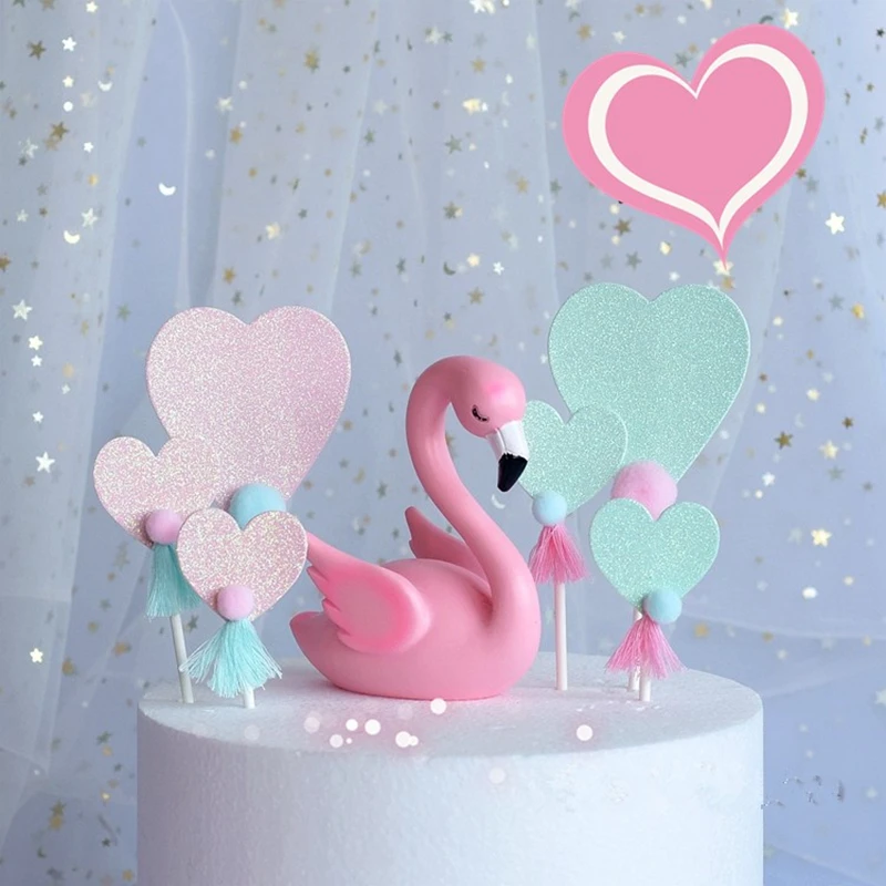 Glitter Flamingo Heart Tassel Pompom Cake Topper Card Inserted Dessert Cupcake Birthday Unicorn Party Wedding Decorations
Glitter Flamingo Heart Tassel Pompom Cake Topper Card Inserted Dessert Cupcake Birthday Unicorn Party Wedding Decorations