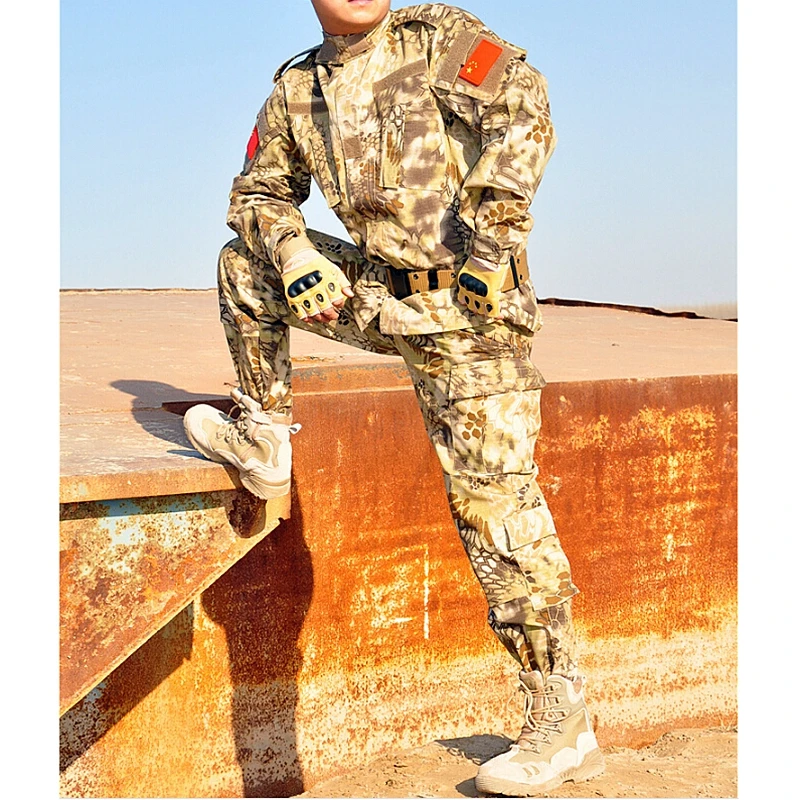 Hunting Camo Jacket and Pants Light Khaki Mens Tactical Combat Uniform Clothes
Hunting Camo Jacket and Pants Light Khaki Mens Tactical Combat Uniform Clothes