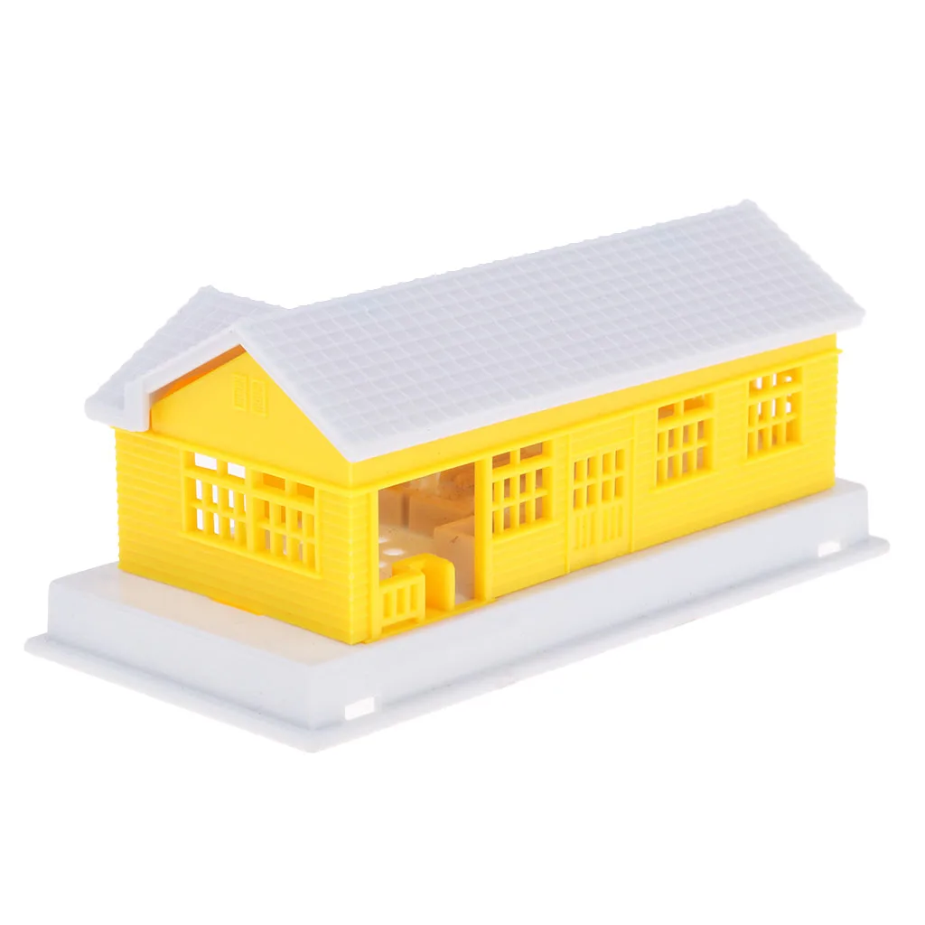 1:87 масштаб желтый строительный дом для HO Gauge Модель поезда пейзаж Diorama|Наборы