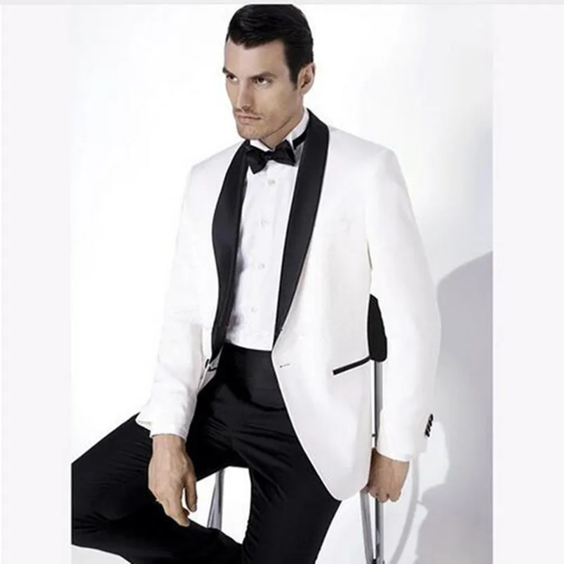 2018 White Wedding Suits For Men Shawl Black Collar 2 Pieces Slim Fit Groomsmen Suit Mens Tuxedos ( jacket+Pants)
2018 White Wedding Suits For Men Shawl Black Collar 2 Pieces Slim Fit Groomsmen Suit Mens Tuxedos ( jacket+Pants)
