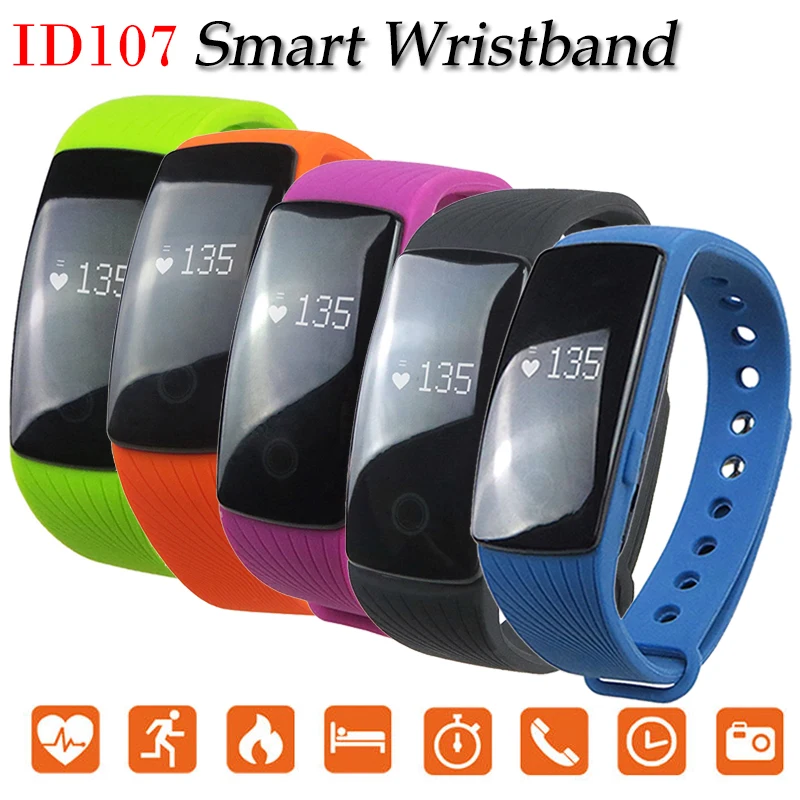 Смарт браслет ID107 Часы Heart Rate Monitor пульт дистанционного управления Bluetooth 4 0 смарт