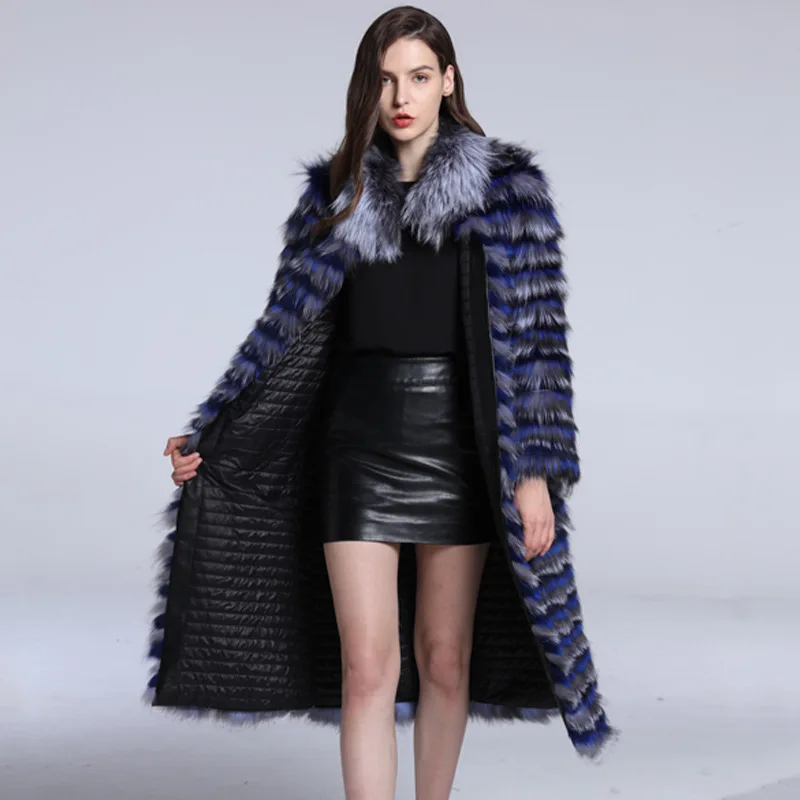 Autumn Winter Women's Genuine Striped Fox Fur Coat Lady X-Long Warm Outerwear Garment VF5057
Autumn Winter Women's Genuine Striped Fox Fur Coat Lady X-Long Warm Outerwear Garment VF5057