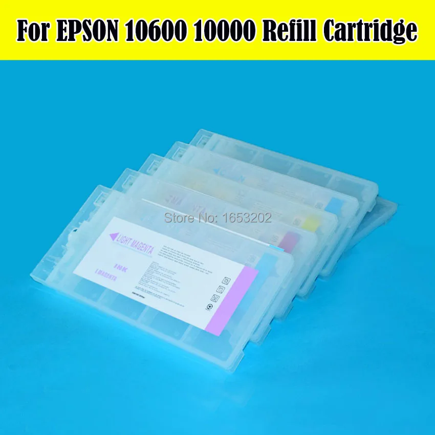 Новейший сменный картридж с чернилами ручной работы для принтера Epson 10600 10000 с чипом картриджа с уровнем чернил
Новейший сменный картридж с чернилами ручной работы для принтера Epson 10600 10000 с чипом картриджа с уровнем чернил