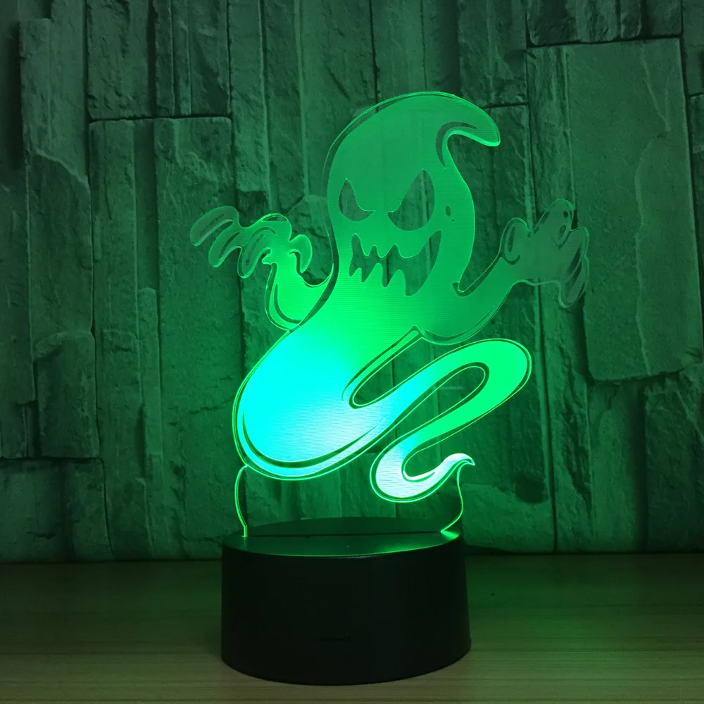 NEW Halloween Ghost modeling Seven color Stereo vision light touch LED lamps with small black base Acrylic product A34
NEW Halloween Ghost modeling Seven color Stereo vision light touch LED lamps with small black base Acrylic product A34