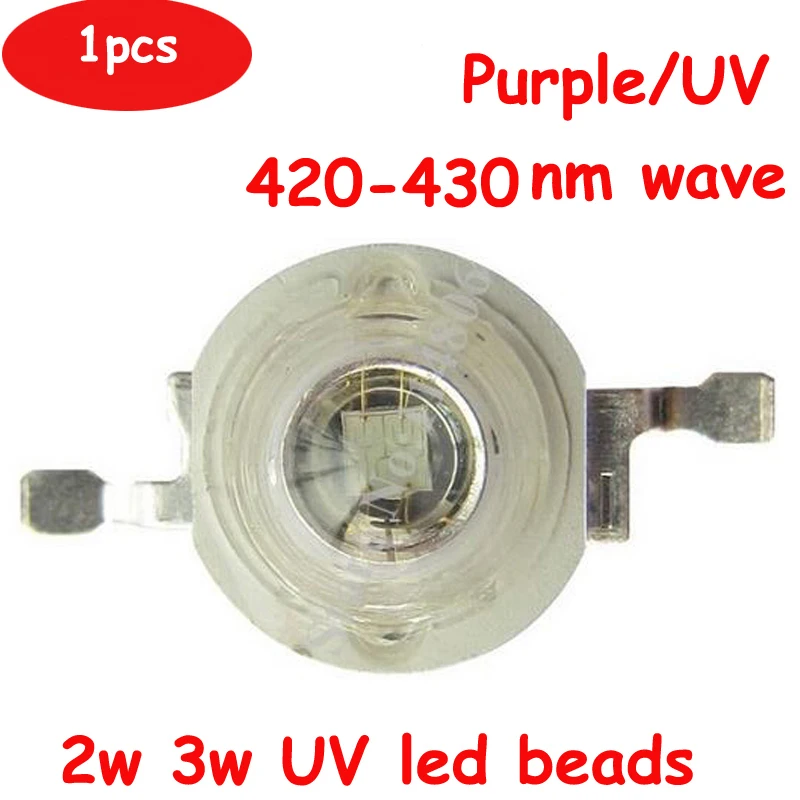 

5pcs 2W 3W EPILEDS 45mil 3.6V 600-700mA Chip LED Diodes UV Ultraviolet 420nm 430nm LED Lamp Light part