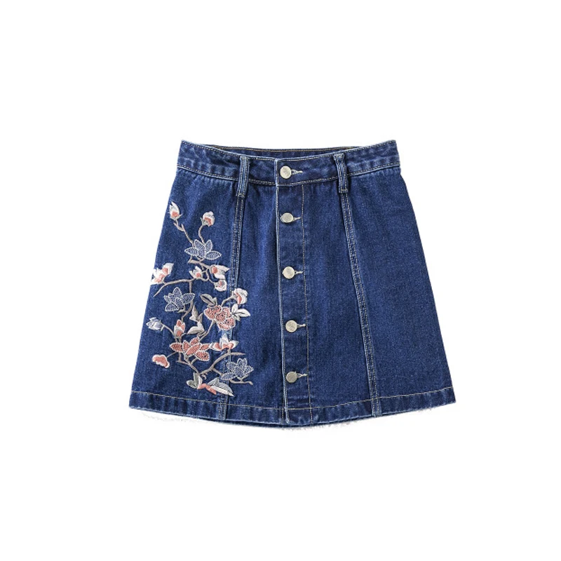 Женская джинсовая юбка ZYFPGS асимметричный джинсовый комбинезон с цветочной