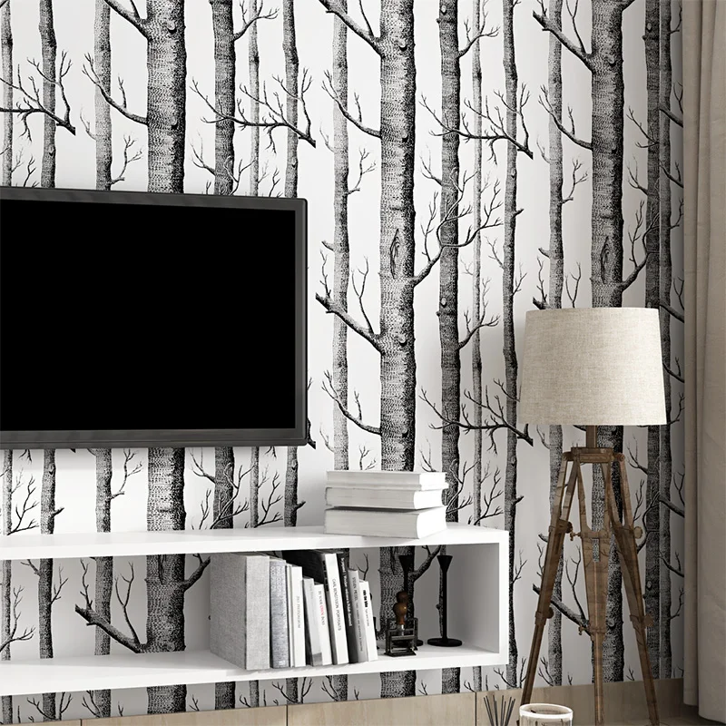 Black White Wood Forest Tree Texture 3D Embossed Flocking Non-woven Wallpaper Wallcovering Living Room TV Background Home Decor
Black White Wood Forest Tree Texture 3D Embossed Flocking Non-woven Wallpaper Wallcovering Living Room TV Background Home Decor