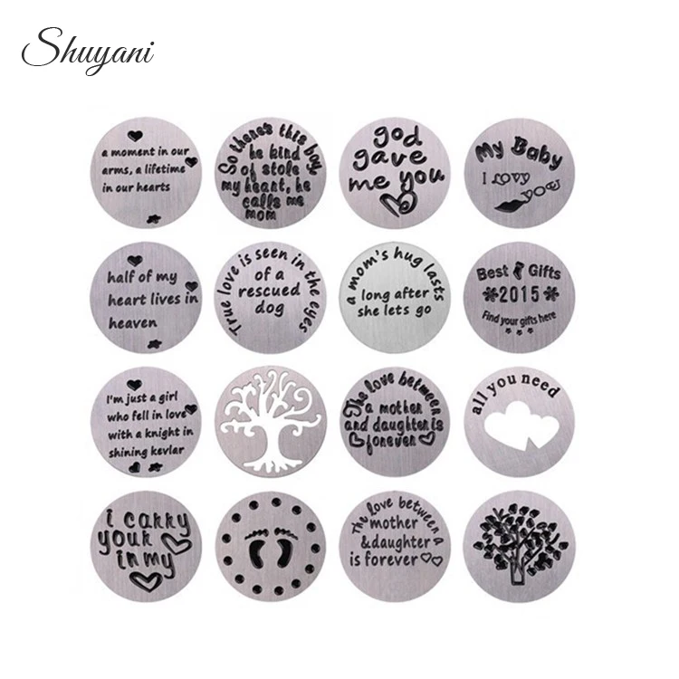 

10Pcs 22mm Inspire Word Love Heart Family Floating Locket Window Plate Fit 30mm Glass Living Memory Locket Necklaces Jewelry