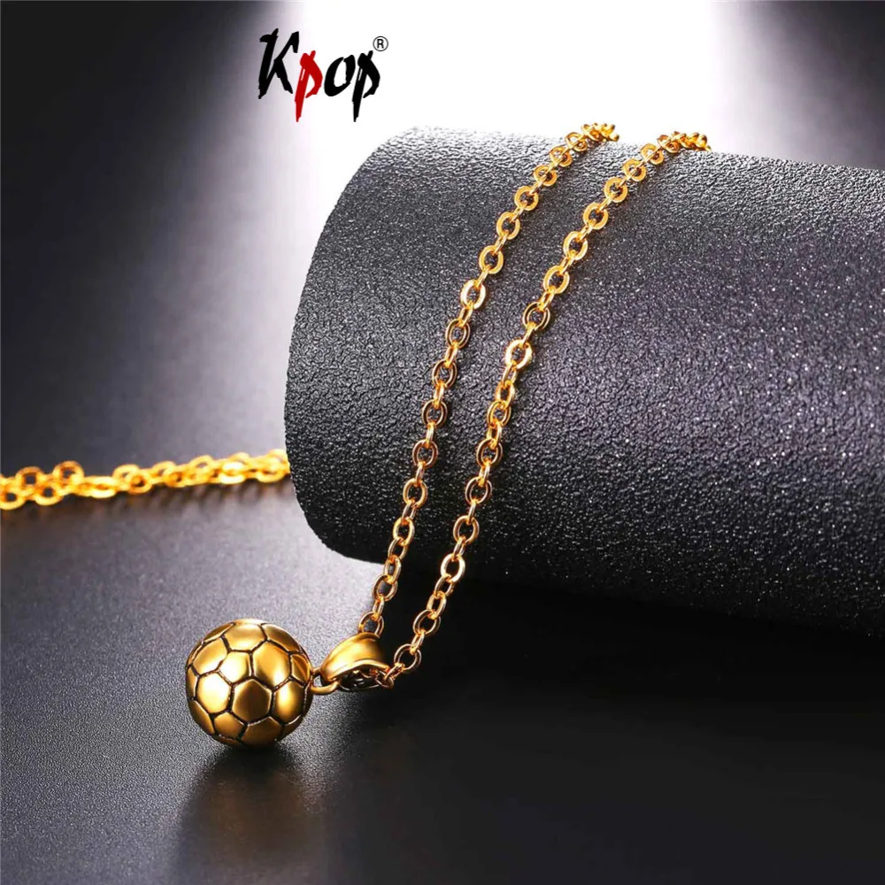 Kpop Sporty Necklace Football/Soccer Pendant With Chain Stainless Steel Gold/Black Color Men/Women Sport Ball Jewelry GP755
Kpop Sporty Necklace Football/Soccer Pendant With Chain Stainless Steel Gold/Black Color Men/Women Sport Ball Jewelry GP755
