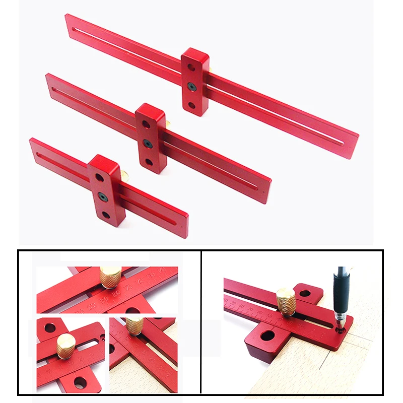 170/270/370mm Scale Measure Scribing Ruler Woodworking T-type Hole Ruler Aluminum Marking Tool Measuring
170/270/370mm Scale Measure Scribing Ruler Woodworking T-type Hole Ruler Aluminum Marking Tool Measuring