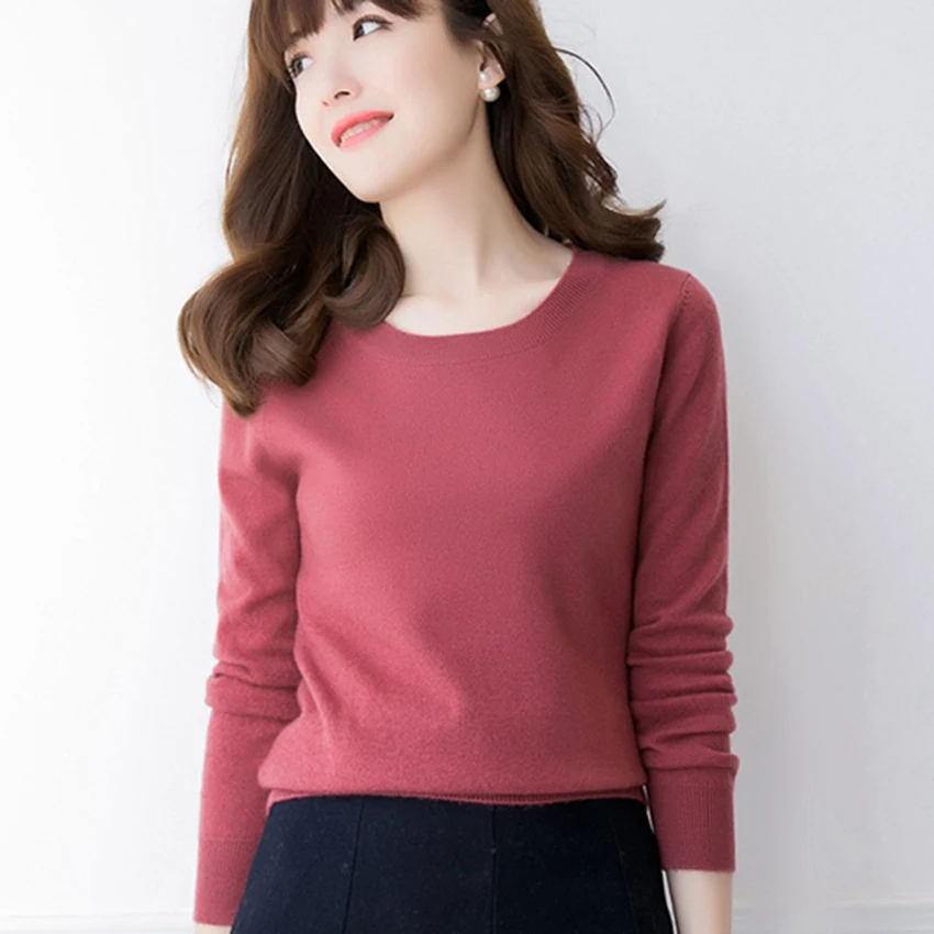 Hot Sale Women Sweater 2019 Spring New 12Colors 100% Pure Cashmere Knitwear High Quality Oneck Pullover Female Standard Clothes
Hot Sale Women Sweater 2019 Spring New 12Colors 100% Pure Cashmere Knitwear High Quality Oneck Pullover Female Standard Clothes