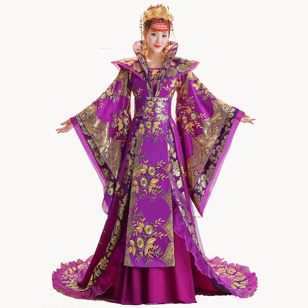 High Quality Designer Chinese Ancient Tang Dynasty Queen Tailing Costume Guzheng Show Clothing Women Hanfu Chinese Photography
High Quality Designer Chinese Ancient Tang Dynasty Queen Tailing Costume Guzheng Show Clothing Women Hanfu Chinese Photography