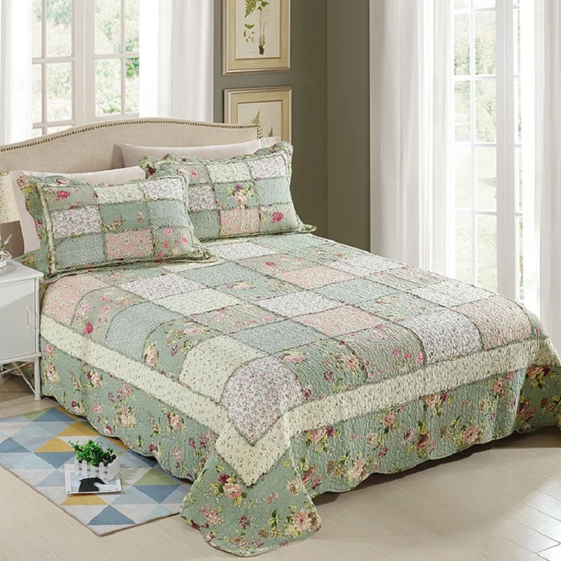 CHAUSUB Patchwork Quilt Set 3PCS Cotton Bedspread on the Bed 4PCS Pastoral Quilted Duvet Cover Set Queen Size Summer Coverlets
CHAUSUB Patchwork Quilt Set 3PCS Cotton Bedspread on the Bed 4PCS Pastoral Quilted Duvet Cover Set Queen Size Summer Coverlets
