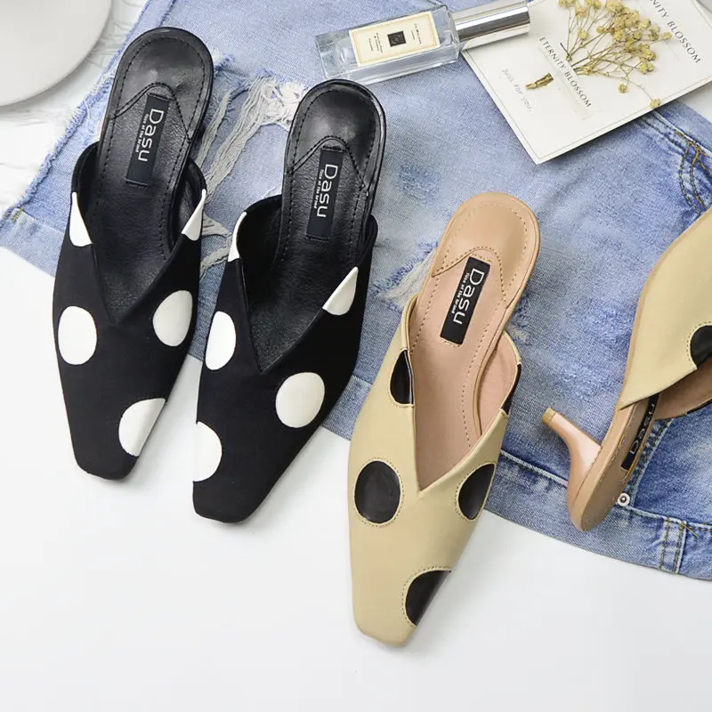 2019 summer new women's Muller shoes party shoes polka dot slides Middle and square head sandals and slippers
2019 summer new women's Muller shoes party shoes polka dot slides Middle and square head sandals and slippers