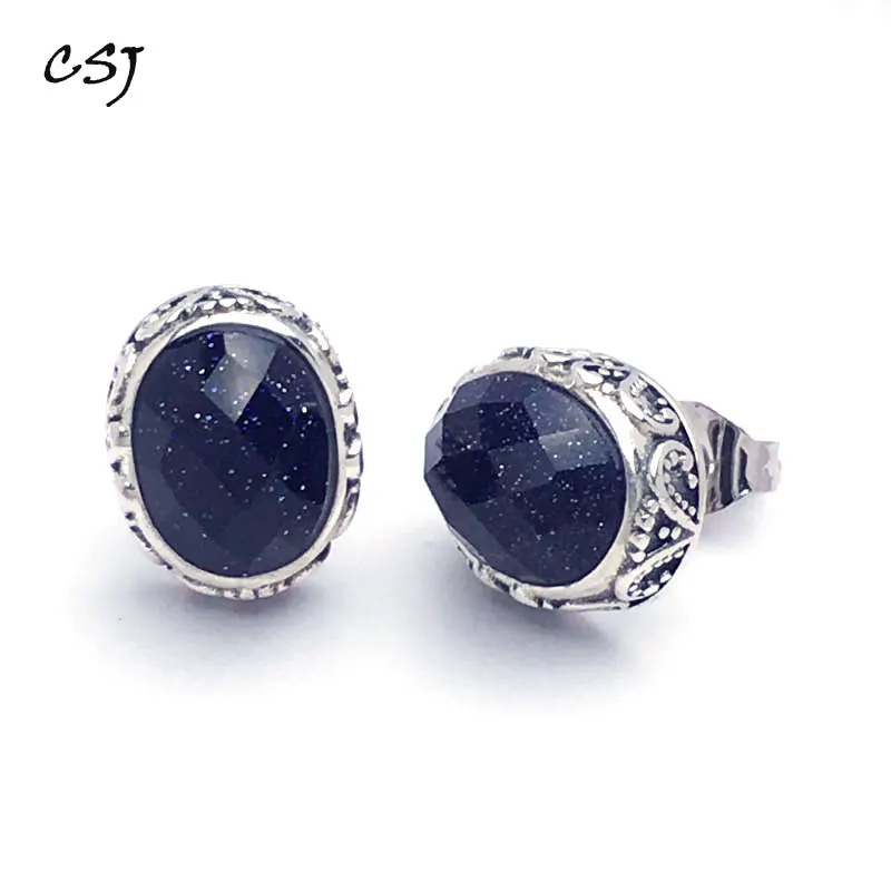 CSJ Blue Gold Sand Stud Earrings Sterling 925 Silver High Quality Classic Design Fine Jewelry Women Femme Wedding Party Gift
CSJ Blue Gold Sand Stud Earrings Sterling 925 Silver High Quality Classic Design Fine Jewelry Women Femme Wedding Party Gift