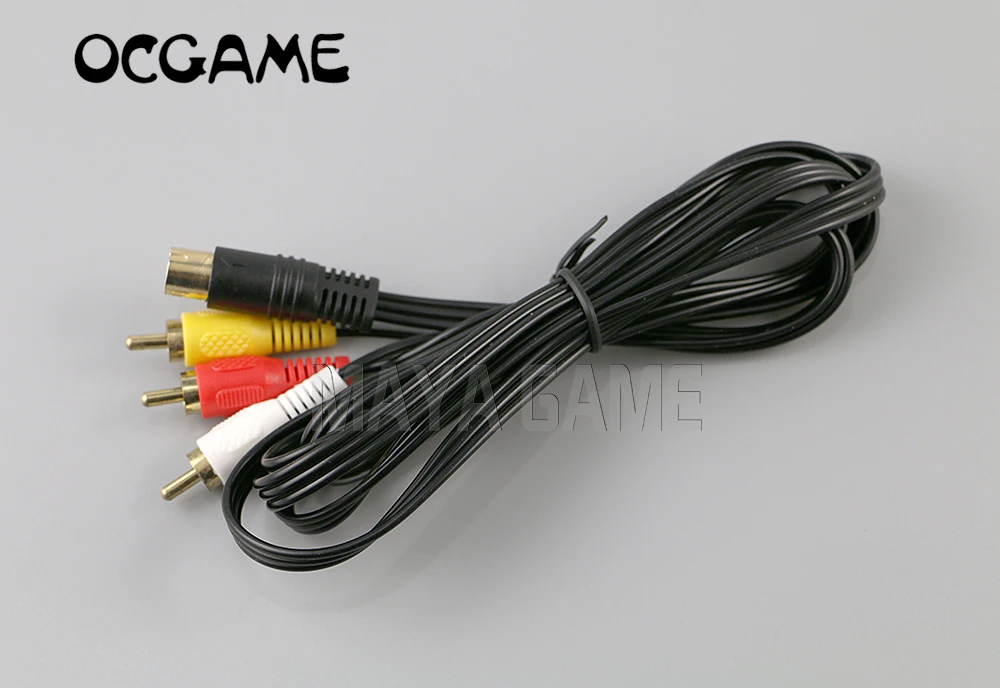 Прочный Аудио Видео AV кабель OCGAME 1 8 м 6 футов для Sega Saturn A/V RCA Соединительный шнур