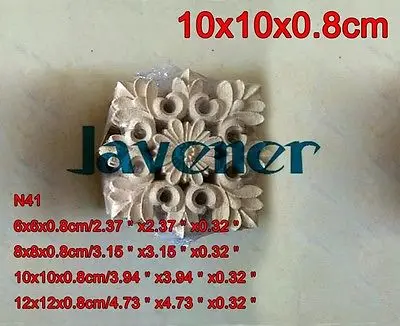 N41 -10x10x0 8 см деревянный резной длинный квадратный цветок рамка дверь деколь
