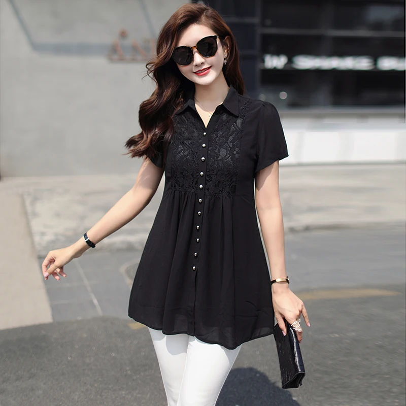 New fashion Extra Large Code Chiffon Lace Spliced Short Sleeves Casual Women Shirts high qulity plus size XL2XL3XL4XL5XL
New fashion Extra Large Code Chiffon Lace Spliced Short Sleeves Casual Women Shirts high qulity plus size XL2XL3XL4XL5XL