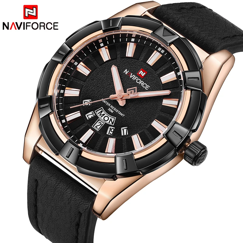 NAVIFORCE Брендовые мужские модные повседневные спортивные часы кварцевые с датой