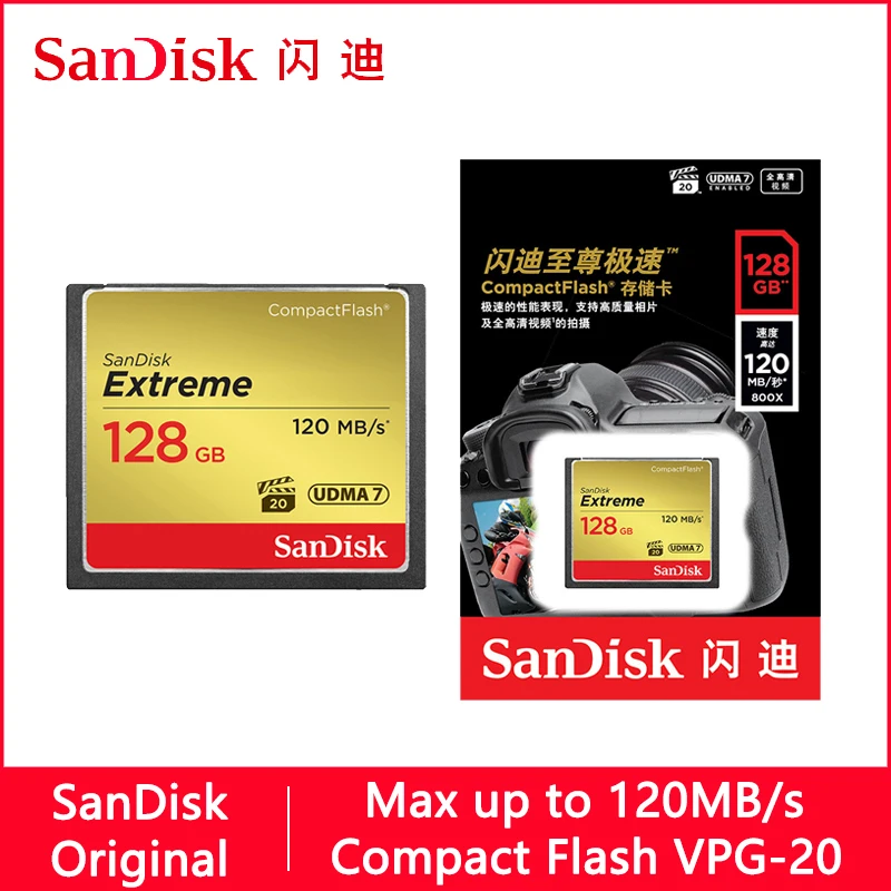 SanDisk Экстремальная карта памяти 128 ГБ 32 64 Гб 120MBS флэш карты Carte Memoire для