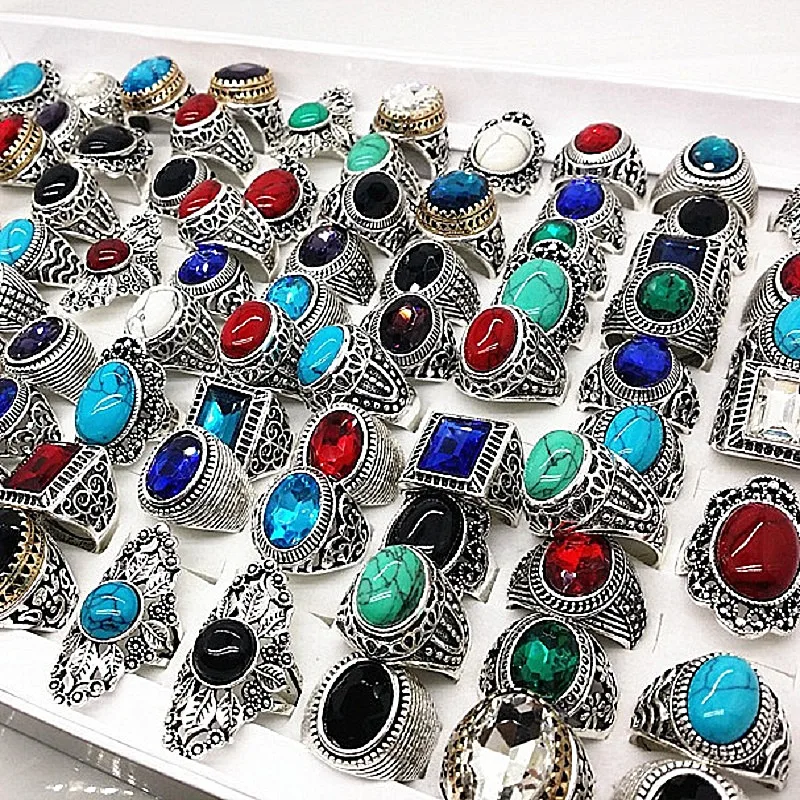 MIXMAX 20pcs/lot nature stone Tibetan Silver rings men vintage alloy couple anillo hombre jewelry rings women wholesale lots
MIXMAX 20pcs/lot nature stone Tibetan Silver rings men vintage alloy couple anillo hombre jewelry rings women wholesale lots