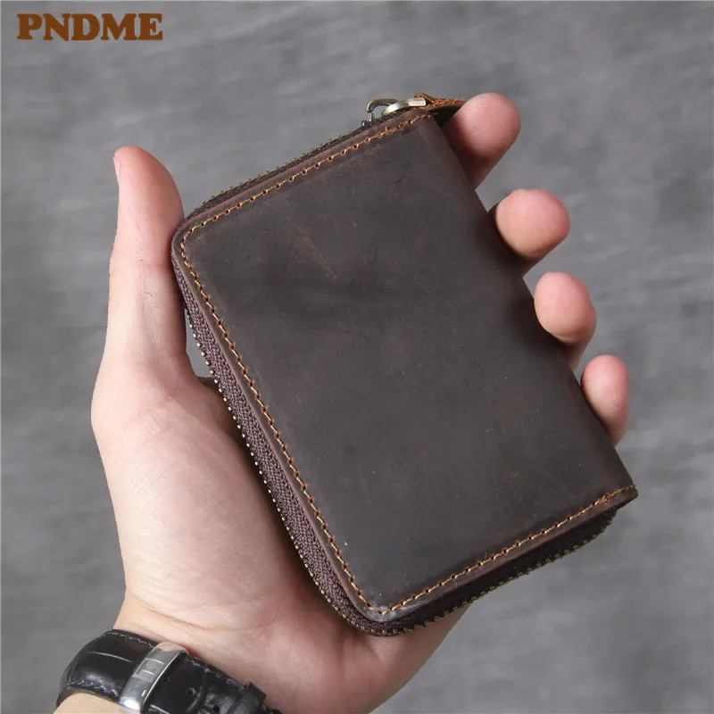 PNDME simple retro high quality crazy horse cowhide card package handmade multi card genuine leather coin purses ID Holders
PNDME simple retro high quality crazy horse cowhide card package handmade multi card genuine leather coin purses ID Holders