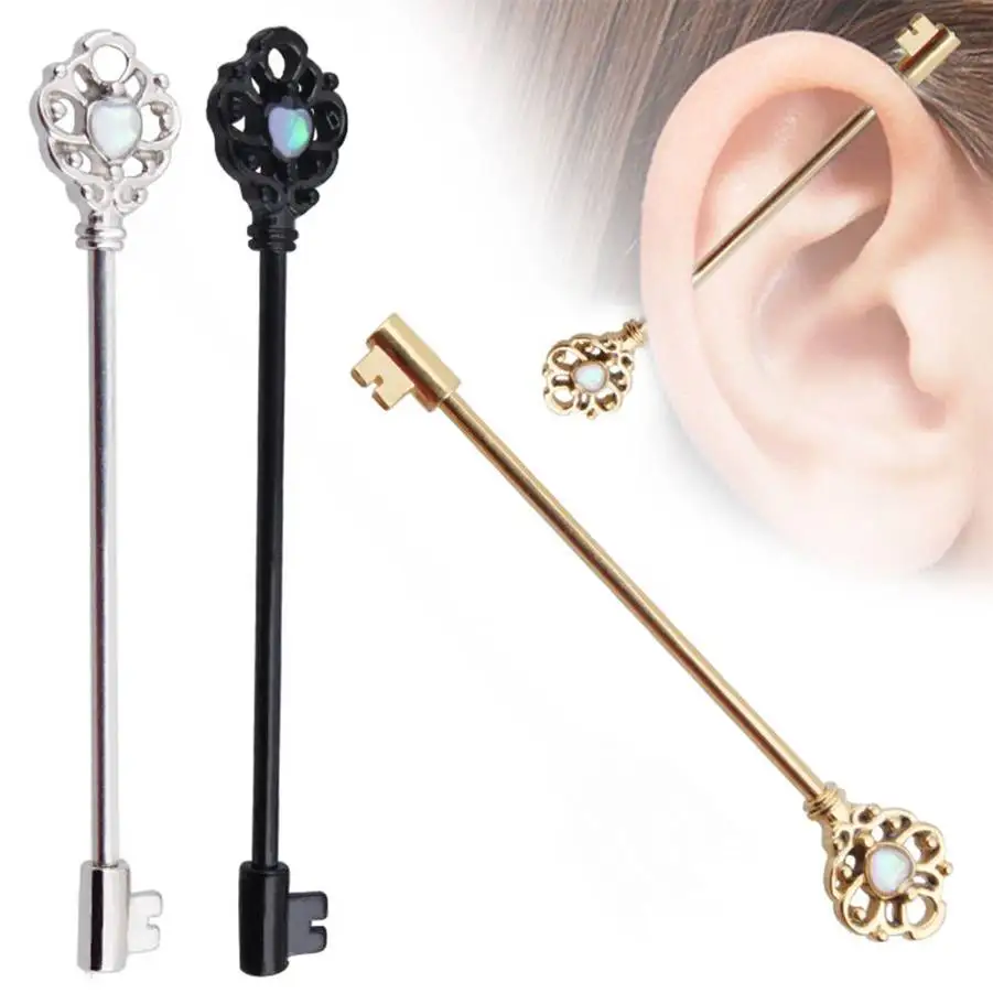 HOT Gothic Women Opal Long Industrial Bar Barbell Ring Helix Cartilage Ear Stud Piercing gauges ear tunnels plugs
HOT Gothic Women Opal Long Industrial Bar Barbell Ring Helix Cartilage Ear Stud Piercing gauges ear tunnels plugs