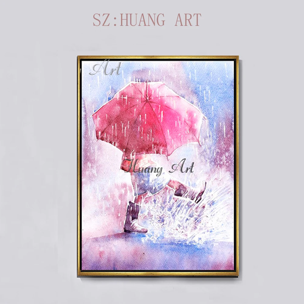Hand painted oil painting pink walking in the rain modern simple female room hanging painting decorative painting wall painting
Hand painted oil painting pink walking in the rain modern simple female room hanging painting decorative painting wall painting