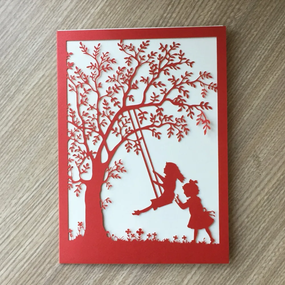 30pcs Romantic Elegant Hollow Swing Pattern with tree Wedding Invitation card for Children Birth Happy Birthday Invitation Card
30pcs Romantic Elegant Hollow Swing Pattern with tree Wedding Invitation card for Children Birth Happy Birthday Invitation Card