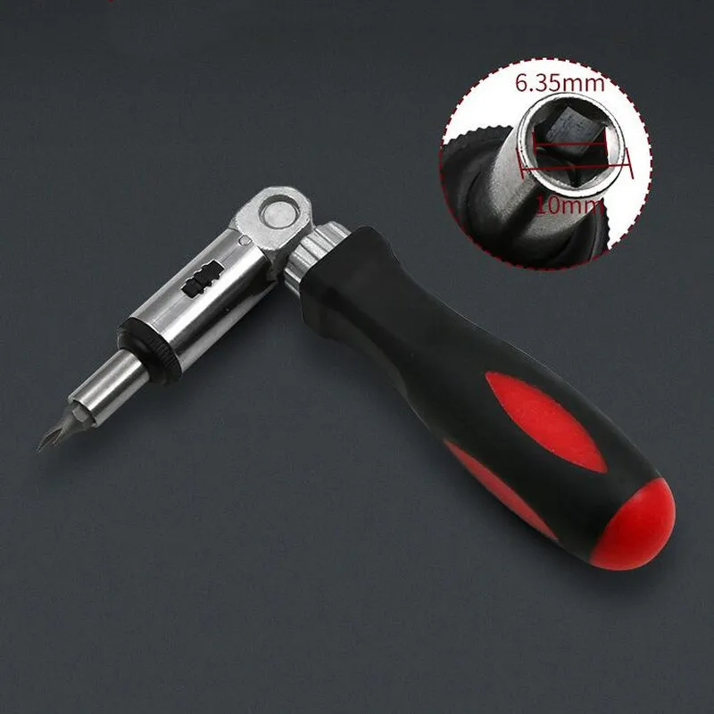 Multifunction 180 degrees ratchet screwdriver 1/4 Hex Interface Lock Disassemble T-type Foldable Furniture repair Screwdriver
Multifunction 180 degrees ratchet screwdriver 1/4 Hex Interface Lock Disassemble T-type Foldable Furniture repair Screwdriver