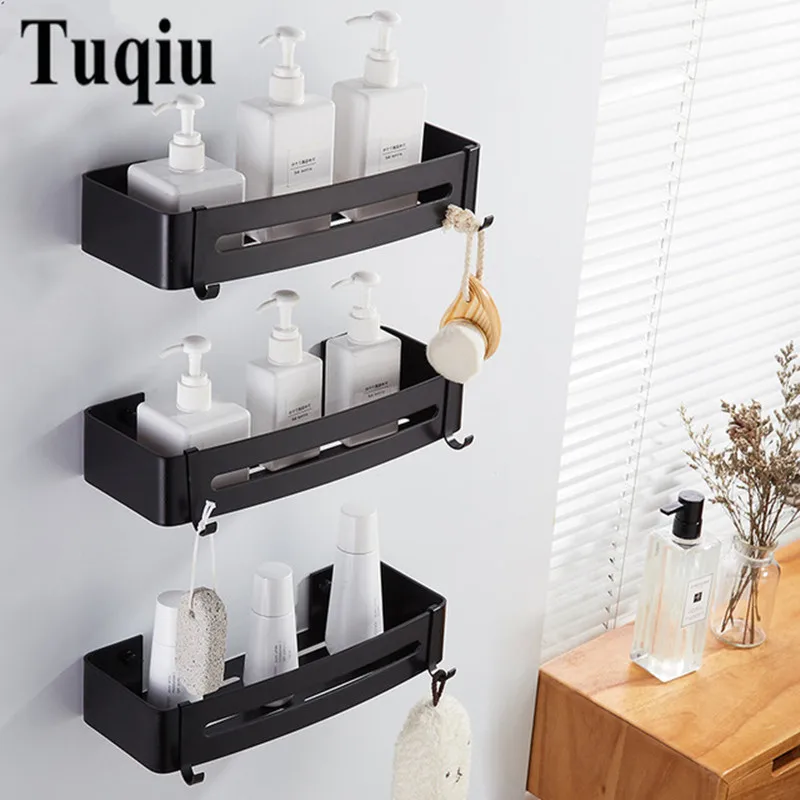 Nail Free Space Aluminum Black Bathroom Shelf Cosmetic Rack With Single Lever Bath Corner Basket With Hook Bathroom Rack Shelf
Nail Free Space Aluminum Black Bathroom Shelf Cosmetic Rack With Single Lever Bath Corner Basket With Hook Bathroom Rack Shelf