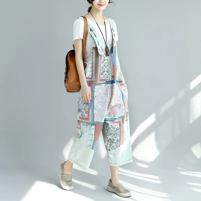 High Quality Vintage Jumpsuits & Rompers Women's Clothing Fashion Folk-custom Printing Loose Straight Pockets Jumpsuits
High Quality Vintage Jumpsuits & Rompers Women's Clothing Fashion Folk-custom Printing Loose Straight Pockets Jumpsuits