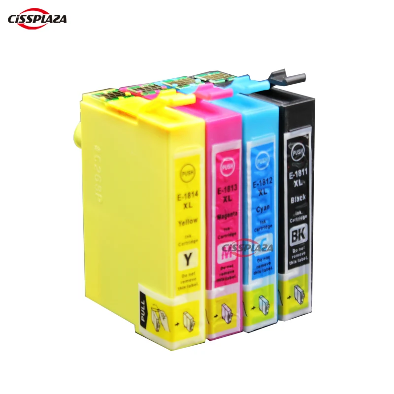 CISSPLAZA 4xT1801 T1802 T1803 T1804 with chip compatible Ink cartridges for Expression Home xp225 xp322 xp325 xp422 xp425
CISSPLAZA 4xT1801 T1802 T1803 T1804 with chip compatible Ink cartridges for Expression Home xp225 xp322 xp325 xp422 xp425