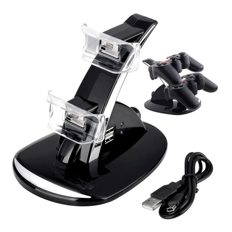 Двойное зарядное устройство для PS3 док-станция зарядки + USB-кабель консоли
