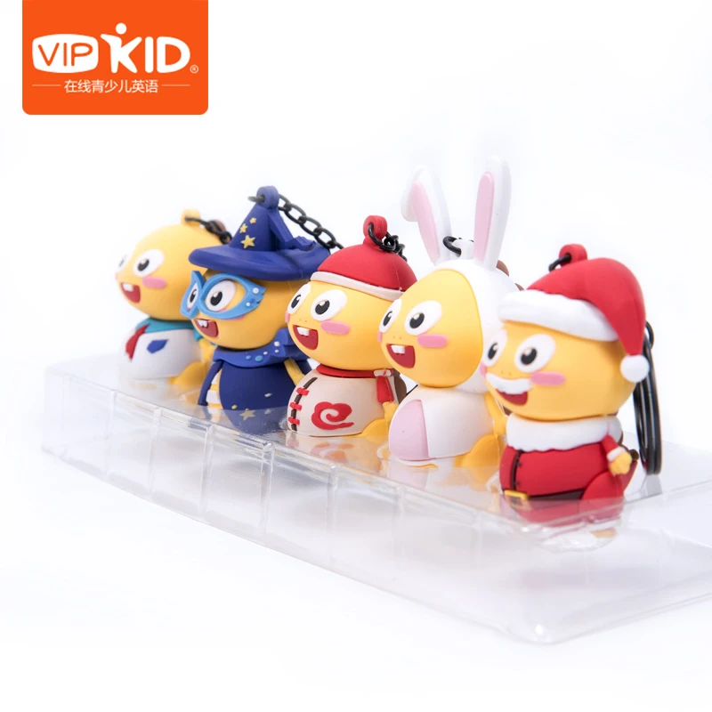Cute Dino 3D Style Key Chain Set 5 Units VIPKID Accessories To Child Happy Toys For Children Gift In Box 100% Authentic | Игрушки и