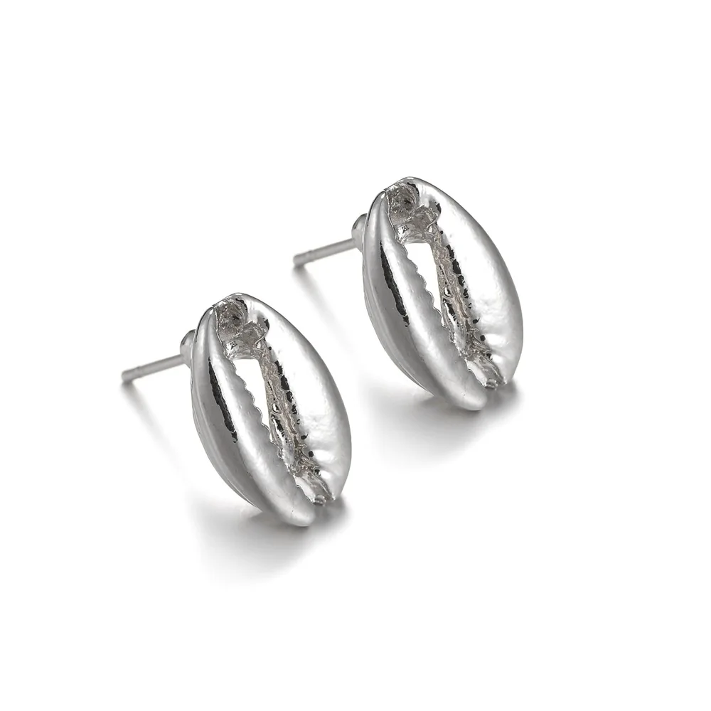 2019 NEW gold silver color metal texture sweet girl simple Shell cute Stud Earring Women Jewelry | Украшения и аксессуары
