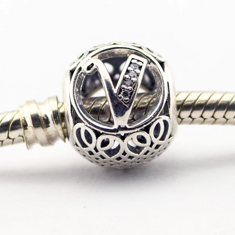 100% Real 925 Sterling Silver Bead Vintage V Letter kralen Charms Fit Pandora Bracelets Original Beads for Jewelry Making
100% Real 925 Sterling Silver Bead Vintage V Letter kralen Charms Fit Pandora Bracelets Original Beads for Jewelry Making