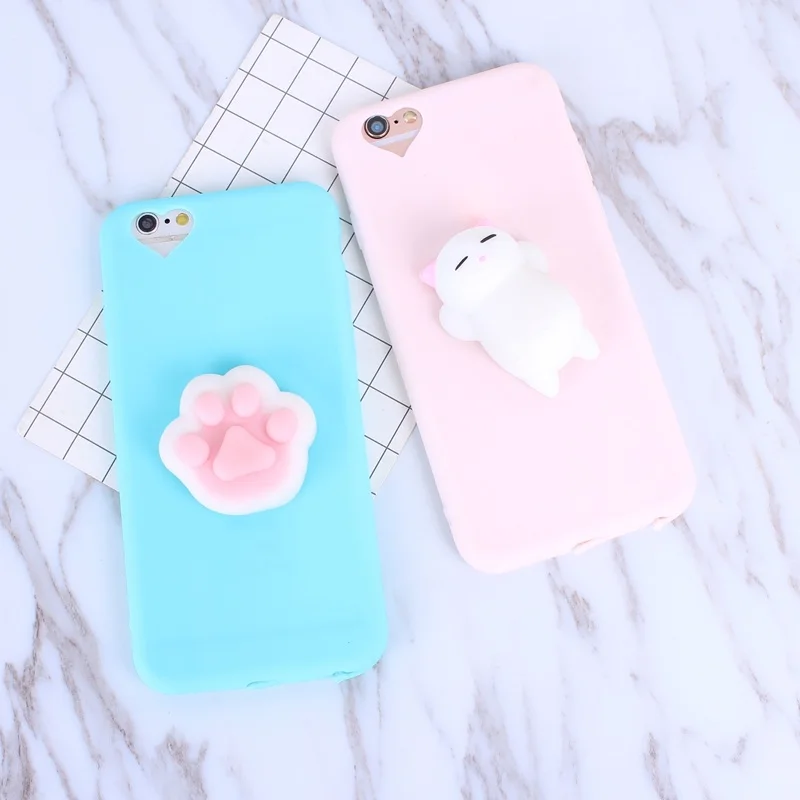 3D Squishy Doll Phone Cases Soft Case For Iphone 8 Plus 7 6 6S 5 5S Coque Fundas Capa Cover |